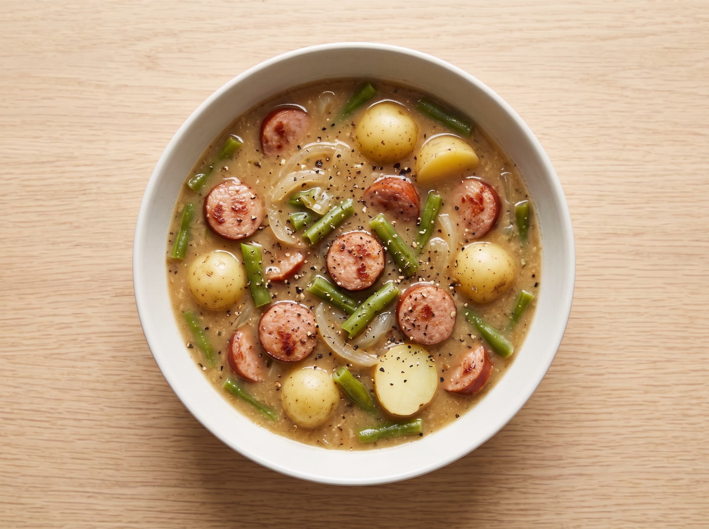 Polish Sausage, Green Bean and Potato Soup